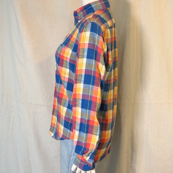 Gant Blue Orange Yellow Plaid Shirt S - Picture 4 of 8